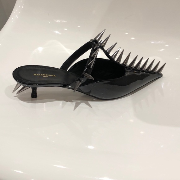 SOLD!!! NIB Balenciaga knife patent spike mule . 9 - Picture 2 of 7